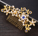 Hair comb, bridal rhinestone and pearl headdress, wedding dress accessories - V.I.P Digital Presence
