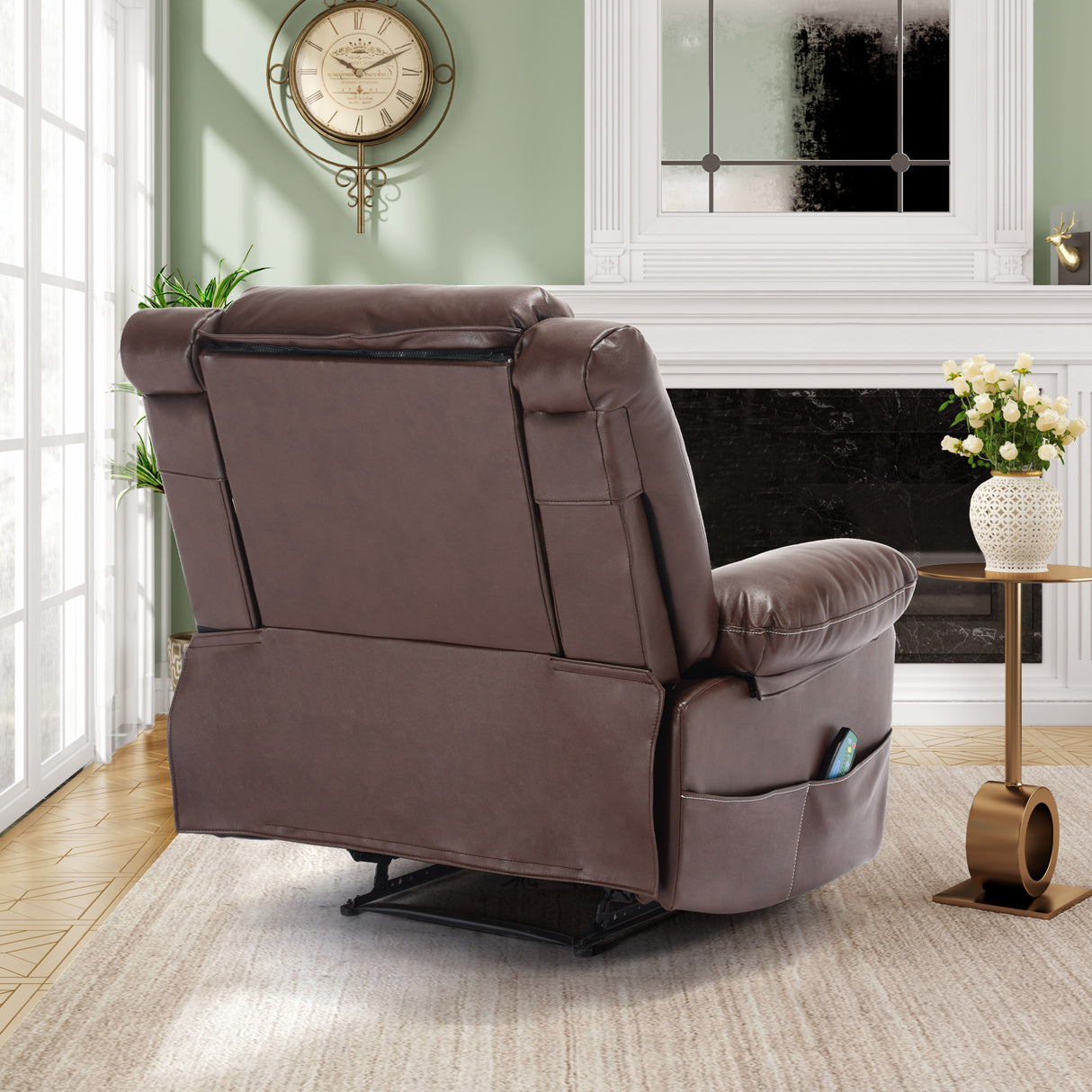 Breathable Leather Massage Recliner Chair Manual Living Room Reclining Sofa - V.I.P Digital Presence