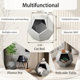 25.98"Modern Pet Furniture Cat Litter Side Table, Sofa Side Table, Planter MDF Multifunctional Furniture, Cement Gray - V.I.P Digital Presence