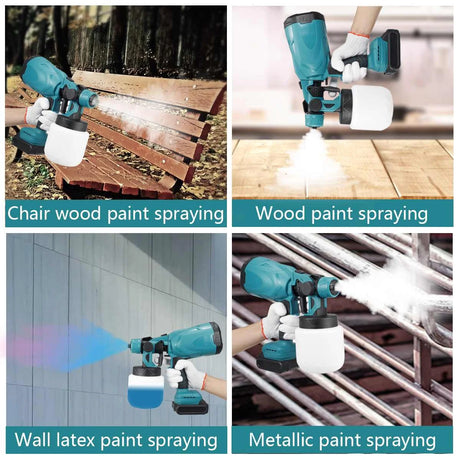 1000ML Electric Spray Gun High Power Cordless Paint Sprayer HVLP Auto Furniture Steel Coating Airbrush For Makita 21V Battery - V.I.P Digital Presence