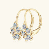 1.2 Carat 925 Sterling Silver Moissanite Flower Huggie Earrings - V.I.P Digital Presence