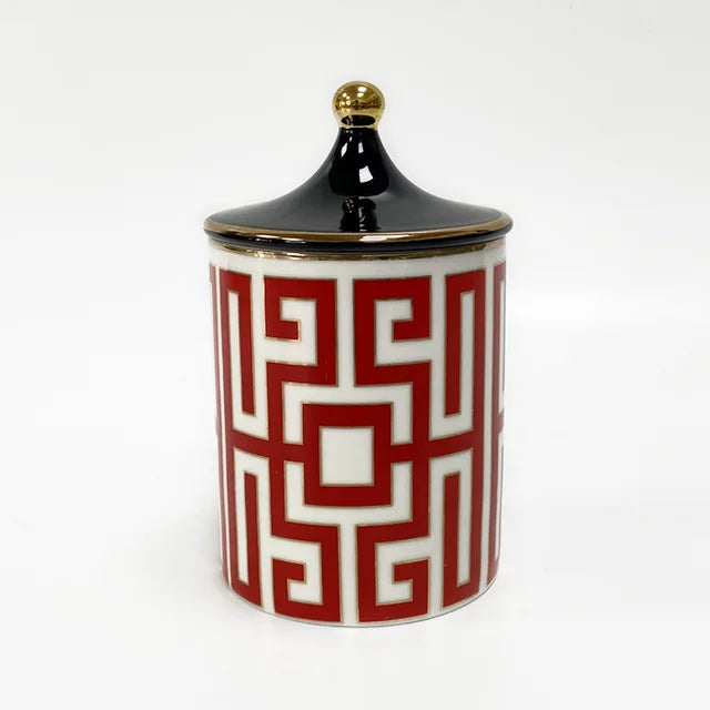 Gold Plated Stripe Ceramic Storage Jar Home Scented Candle Bottle Wedding Candy Gift Jar Cosmetic Jewelry Storage Bottle Decor - V.I.P Digital Presence