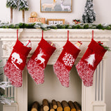 Christmas decoration products, knitted velvet, Christmas socks, snowflake red gift socks, gift bags - V.I.P Digital Presence