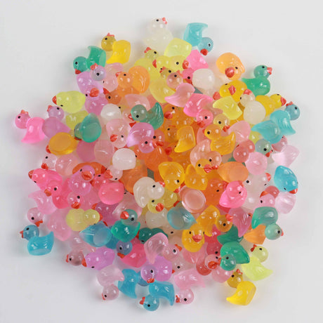 Resin luminous cartoon three-dimensional cute cartoon duck DIY car ornament keychain micro landscape hair clip decoration - V.I.P Digital Presence