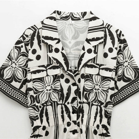 Versatile woven Cuban collar jumpsuit shorts - V.I.P Digital Presence