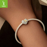 Silver Charm Ginkgo Leaf Splicing Love DIY Bracelet Beads Loose Beads Romantic Autumn Leaves s925 Pure Silver Beads - V.I.P Digital Presence