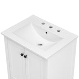 24" Bathroom Vanity with Sink, Bathroom Vanity Cabinet with One Drawer and Doors, Solid Wood and MDF, White - V.I.P Digital Presence