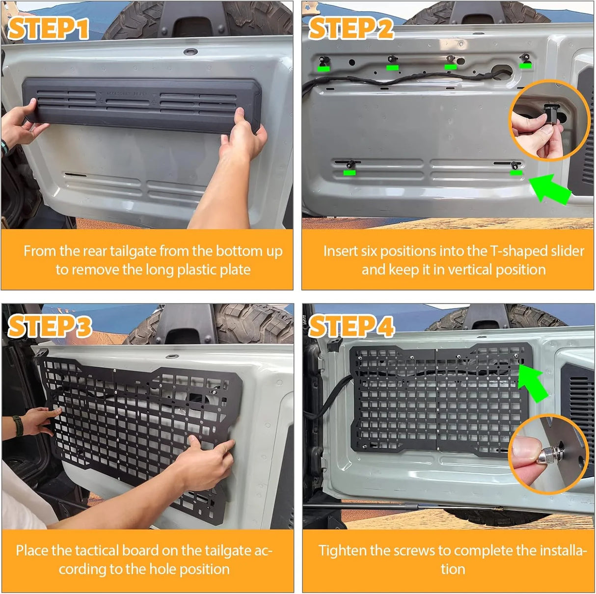 OFF ROAD Tailgate Storage Panel Tailgate Molle Panel Steel Cargo Shelf Storage Luggage Holder Carrier for Ford Bronco Accessorie - V.I.P Digital Presence