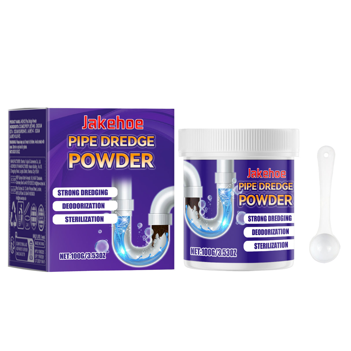 JAKEHOE Pipe Dredge Powder, Household Kitchen And Bathroom Drain Water Clogging Dredging Deodorizing Pipe Cleaning Powder - V.I.P Digital Presence