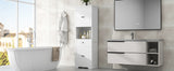 Tall Bathroom Cabinet with Four Doors, Large Storage Space Open Shelve, Upper Storage Cabinet, Whit - V.I.P Digital Presence