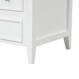 30" Bathroom Vanity with Sink, Bathroom Vanity Cabinet with Three Drawers and Door, Solid Wood and MDF, White - V.I.P Digital Presence