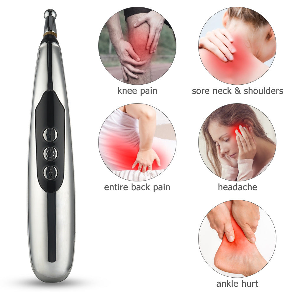 Rechargeable Acupoint Massage Pen 5-Head Meridian Pen Massager Magnetic Therapy Pain Relief Massager - V.I.P Digital Presence