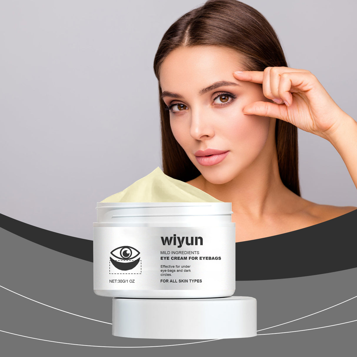 Crema hidratante para ojos que hidrata la piel del contorno de ojos, protegiendo la piel elástica y protegiendo la mirada brillante.