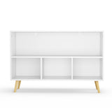 Kids bookcase with Collapsible Fabric Drawers Children's Book Display Toy Storage Cabinet Organizer White/Gray - V.I.P Digital Presence