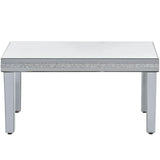 The ON-TRANS stylish modern glass mirrored coffee table features a crystal design and adjustable height legs in silver - V.I.P Digital Presence