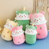 25-40cm Cute Cartoon Teddy Bear Bubble Tea Cup Shaped Pillow Plush Toys Real-life Stuffed Soft Back Cushion Funny Boba Food - V.I.P Digital Presence