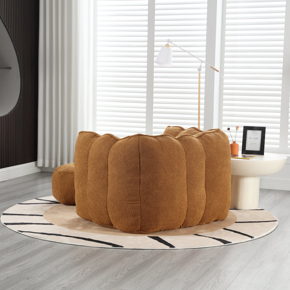 Soft Bean Bag Chair with High Resilient Foam(Chips)for living room and bedroom Comfortable Square Lazy Sofa with Footstool - V.I.P Digital Presence