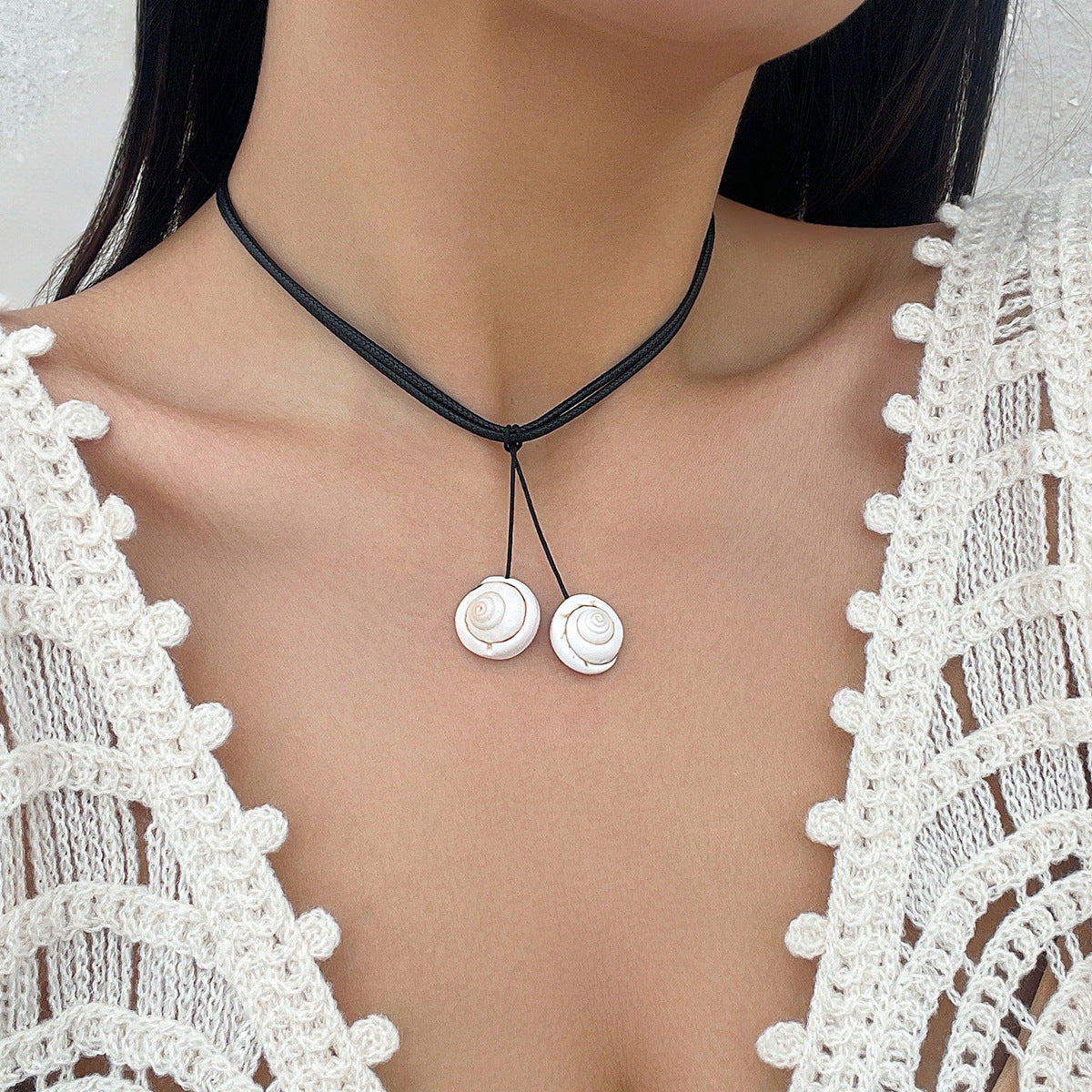 Beach Vacation Conch Shell Tassel Necklace Versatile Countryside Wax Thread Necklace Accessories - V.I.P Digital Presence