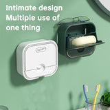 Non Perforated Wall Mounted Soap Storage Rack With Double Layer Drainage Flip Cover For Toilet Storage Household Soap Box - V.I.P Digital Presence
