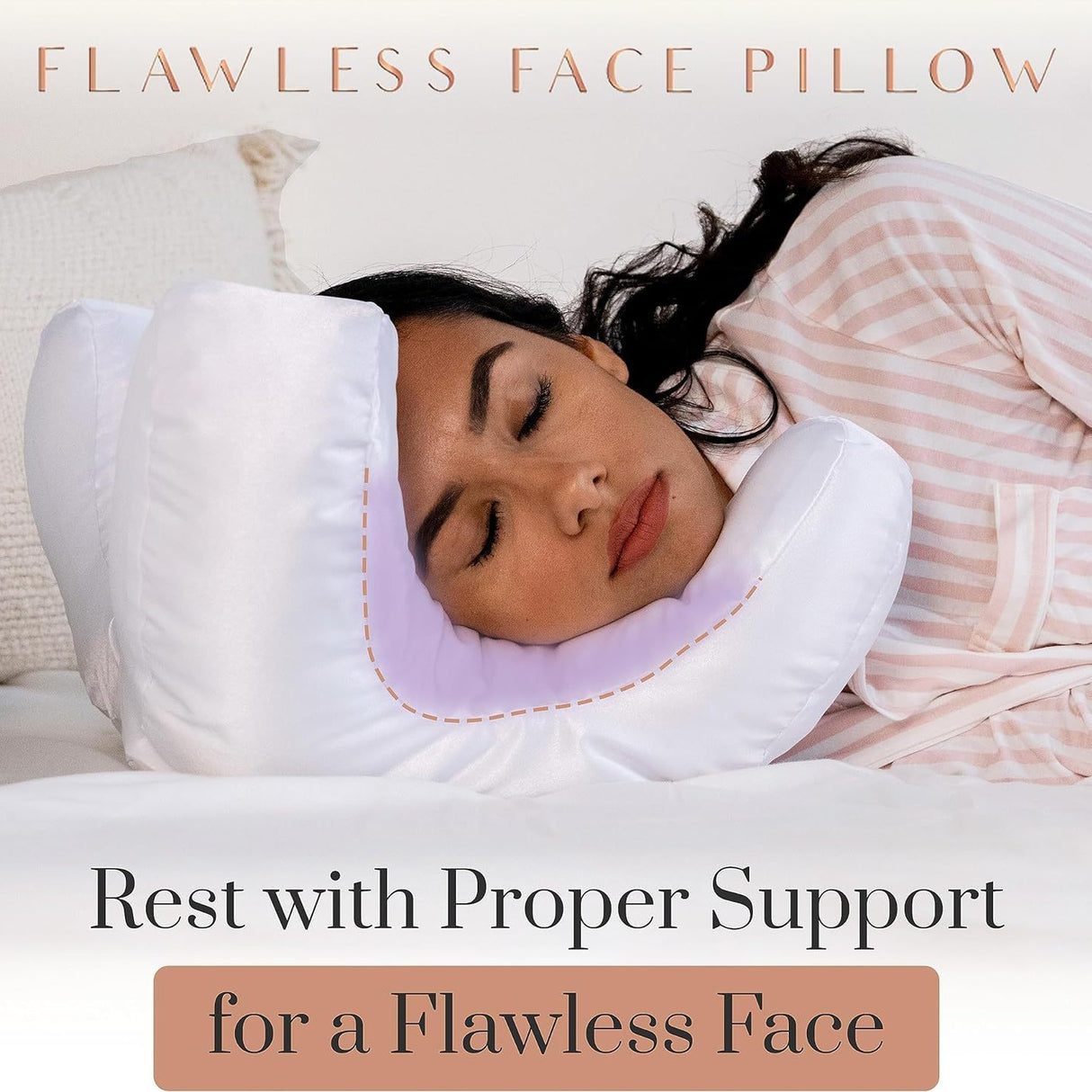 Beauty Face Satin Pillow with Memory Foam Filling Comfortable Soft Nap Cotton Pillow Peace Mind Sleep Non-Paste Makeup Headrest - V.I.P Digital Presence