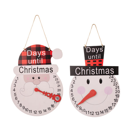 Christmas decorations Christmas plaid hat old man hat snowman pointer wooden calendar - V.I.P Digital Presence