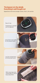 Heated Knee Brace Wrap Pad Dual-use Thermostat Usb Heating Knee Pads For Knee Sprains Strains Arthritis with massage - V.I.P Digital Presence