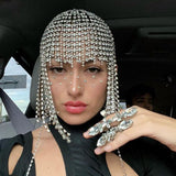 Exaggerated long flowing Su hair chain nightclub stage performance rhinestone hair accessories European and American headwear hair chain - V.I.P Digital Presence