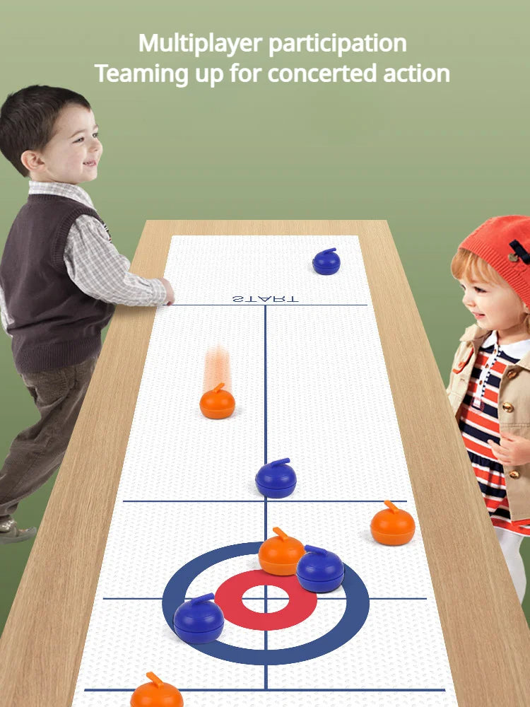 Tabletop Curling Game Set Mini Shuffleboard Fun Board Games for Adults Kids Families Gifts Shuffleboard Curling Accessories