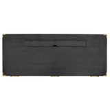 70 inch classic and traditional executive desk with metal trim, writing desk with 2 file drawers, USB ports, and sockets, black - V.I.P Digital Presence
