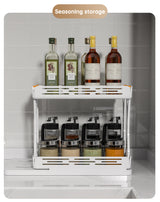 Pull out Rotating Spice Rack Organizer for Cabinet Rotate Makeup Organizer Slide Bottle Box Holder Plastic Seasoning Spice Rack - V.I.P Digital Presence