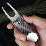 Golf Green Fork Aluminum Handle Folding Spring Repair Tool Gift New