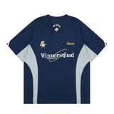 Color Block Splicing V-Neck Sports Short Sleeve T-Shirt Men's Letter Embroidery Breathable Quick-Dry Loose Casual Top - V.I.P Digital Presence