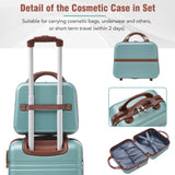 Hardshell Luggage Sets 3 Pieces 20"+28" Luggages and Cosmetic Case Spinner Suitcase with TSA Lock Lightweight,Green - V.I.P Digital Presence