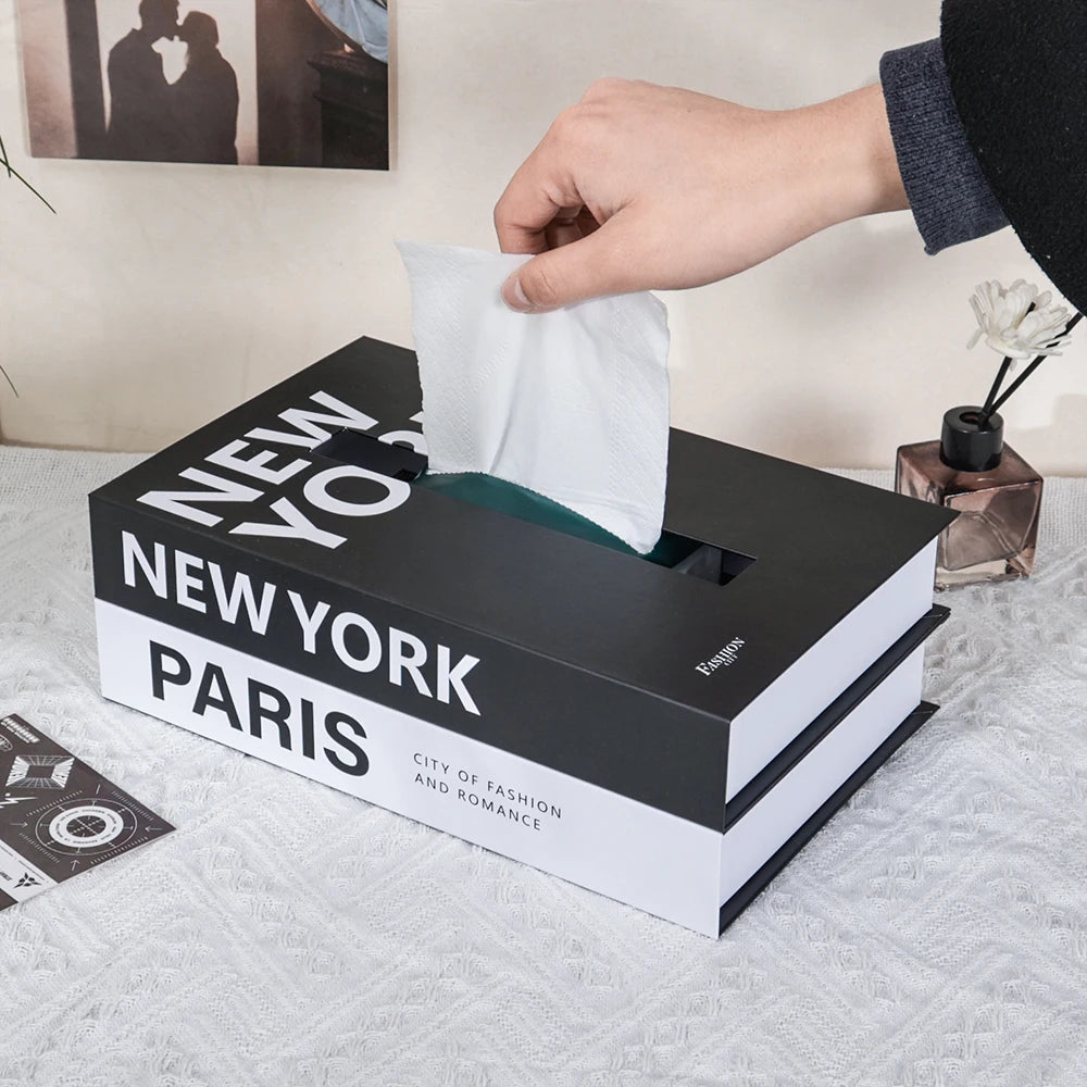 Book Style Tissue Box Napkin Holder Case Paper Box Container Fashion Hotel Storage Box Home Table Decoration Ornaments - V.I.P Digital Presence