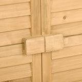 Wooden Garden Shed 3-tier Patio Storage Cabinet Outdoor Organizer Wooden Lockers with  Wood (Natural Wood Color -Shutter Design) - V.I.P Digital Presence