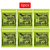 6 sets of Ernie Ball Slinky guitar strings (models 2003, 2215, 2223, 2221, nickel - wound) for electric & acoustic guitars - V.I.P Digital Presence