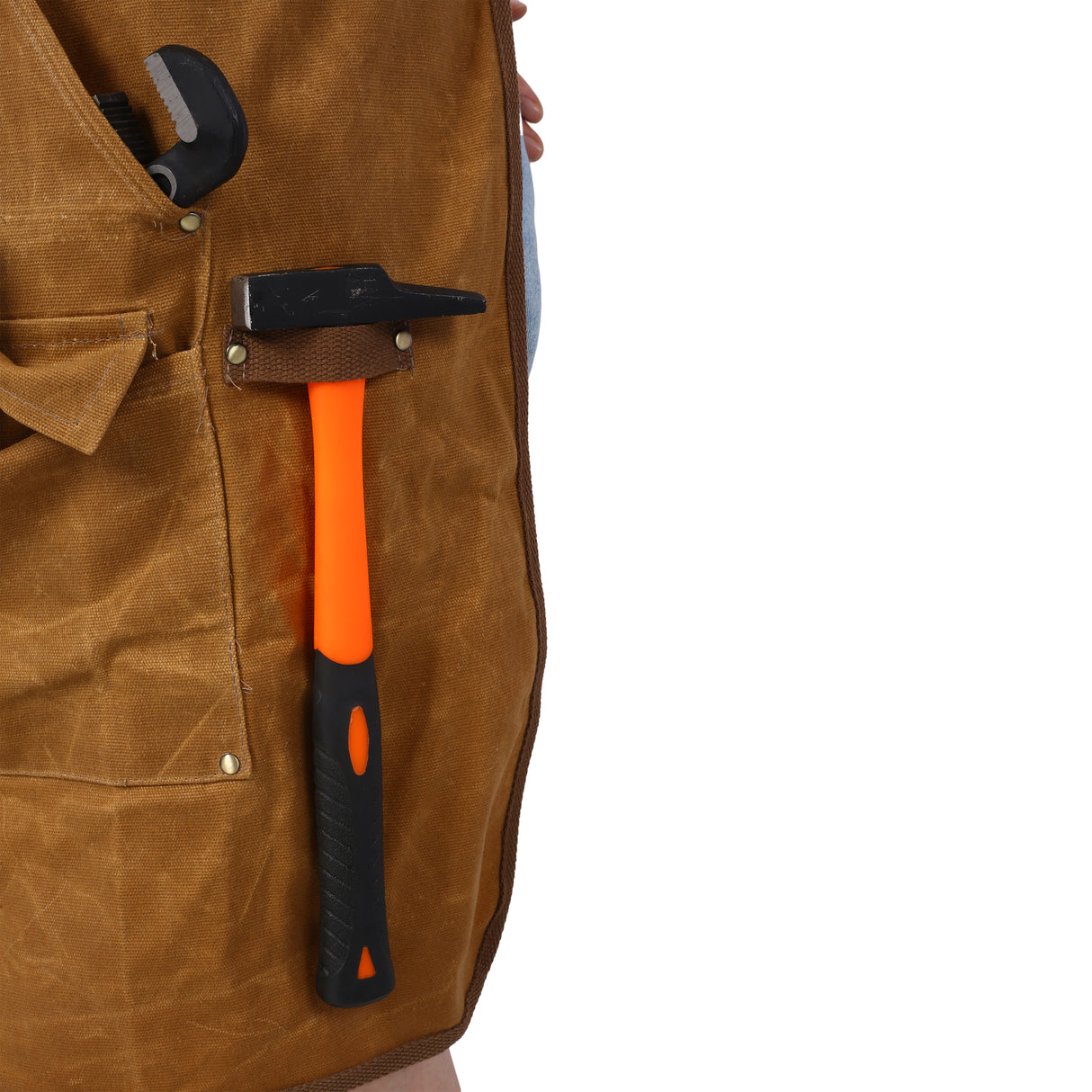 Long heavy-duty waxed canvas tool apron, carpenter apron, carpenter apron, carpenter waterproof 18 ounces - V.I.P Digital Presence