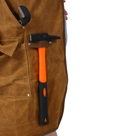Long heavy-duty waxed canvas tool apron, carpenter apron, carpenter apron, carpenter waterproof 18 ounces - V.I.P Digital Presence