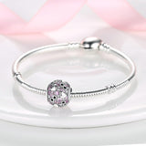 Copper plated S925 silver FOREVER colorful heart clip beads string DIY bracelet necklace - V.I.P Digital Presence