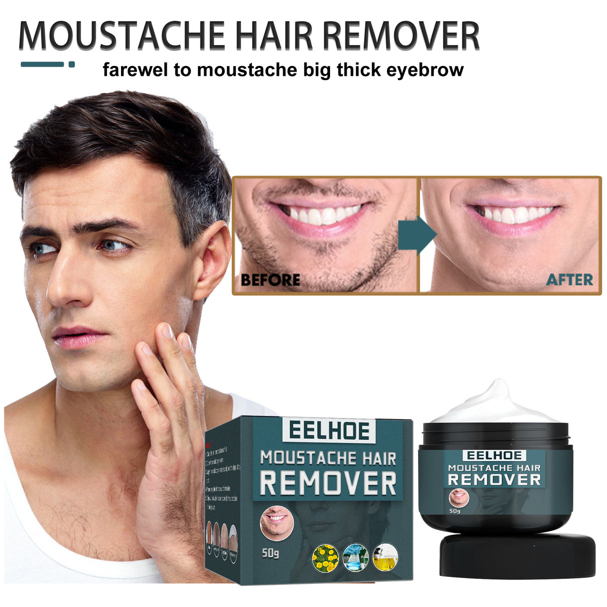 Men's Hair Removal Cream, Facial Armpit Leg Chest Hair Clean Not Damaging Skin Hair Removal Cream - V.I.P Digital Presence