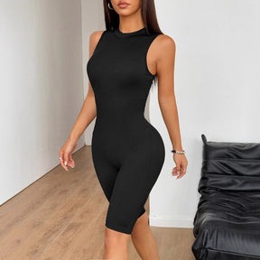 Sports style high elasticity solid color shorts jumpsuit - V.I.P Digital Presence