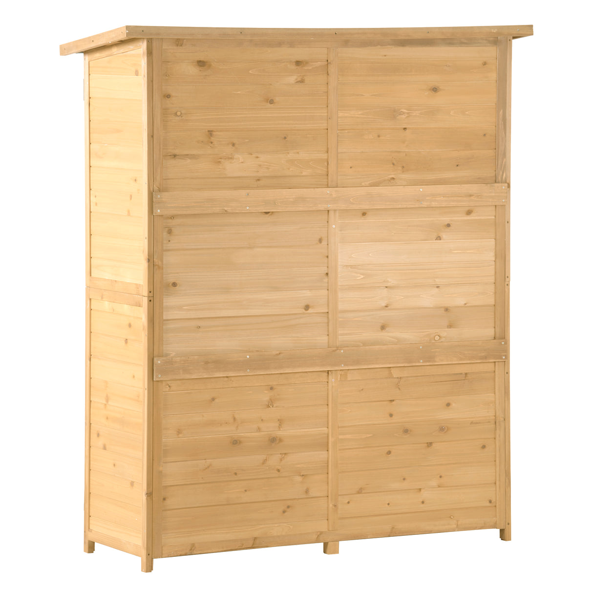 Outdoor 5.3ft Hx4.6ft L Wood Storage Shed Tool Organizer,Garden Shed, Storage Cabinet with Waterproof Asphalt Roof Natural - V.I.P Digital Presence
