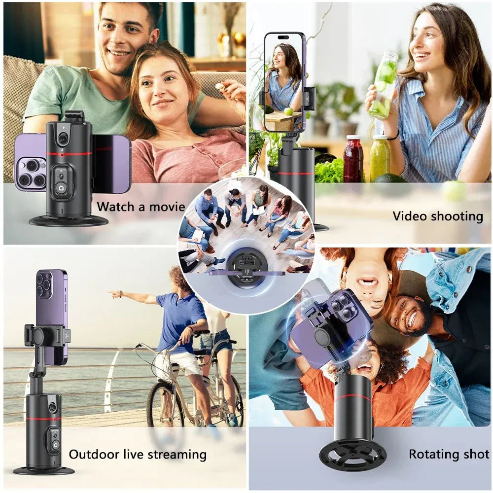 360 Auto Face Tracking Gimbal Auto Tracking Phone Holder Smart Selfie Gimbal Stabilizer with Gesture Control - V.I.P Digital Presence