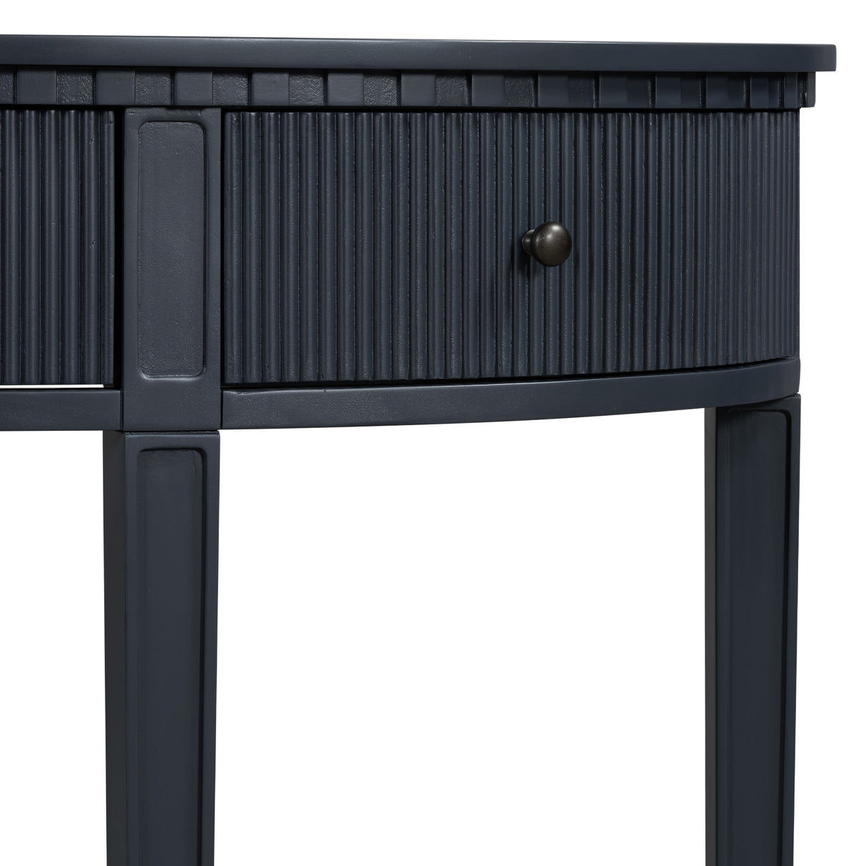 U-Style Distinctive Features of Pine Veneer Console Table with Vertical Stripe Drawer Fronts and Four Legs - V.I.P Digital Presence