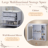 36'' Bathroom Vanity with Medicine Cabinet, Modern Mirror Cabinet with Adjustable Shelf, Bathroom Storage Cabinet with 4 Drawers - V.I.P Digital Presence