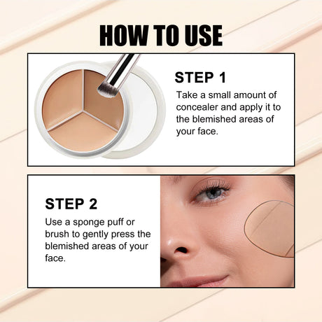 Three-Color Concealer, Natural Cover Dark Black Rim Of The Eye Spots Blain To Imprint Carry Bright Color Of Skin Concealer - V.I.P Digital Presence