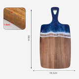 Wood Cutting Board Resin Blue green Wave Pattern - V.I.P Digital Presence