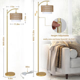 Gold Floor Lamps for Living Room with Remote & Dimmable LED Bulb, Modern Arc Floor Lamp with 3 Color Temperatures - V.I.P Digital Presence