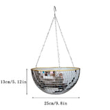 Hanging mirror shaped plastic flower pots gardening baskets disco flower pots - V.I.P Digital Presence
