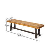 Outdoor Carlisle Benches, Sandblasted Brown + Rustic Metal (Set of 2) - V.I.P Digital Presence